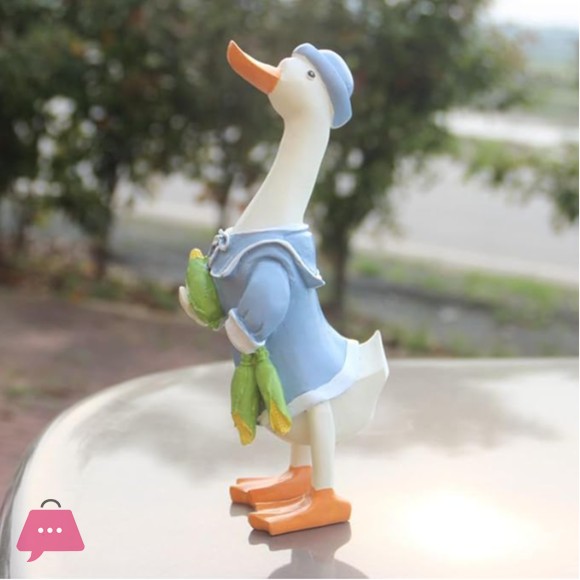 Garden Duck Statue Cute Resin Duck Figurine Funny Goose Sculpture for Decoration