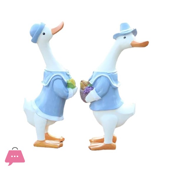 Garden Duck Statue Cute Resin Duck Figurine Funny Goose Sculpture for Decoration
