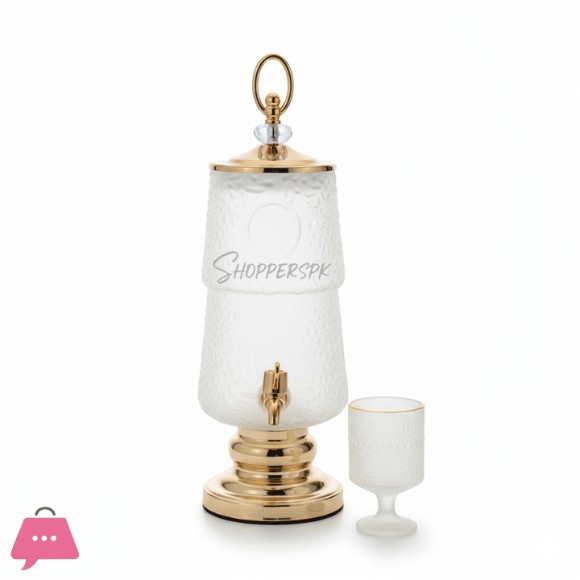 Glass Beverage Dispenser with 6 Glasses 3 Litre