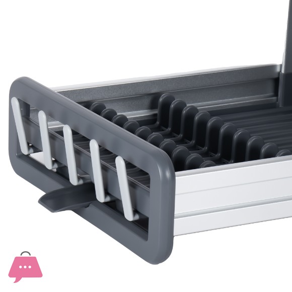 High-Quality Aluminium 2-tier Rust-resistant Dish Drainer Silver