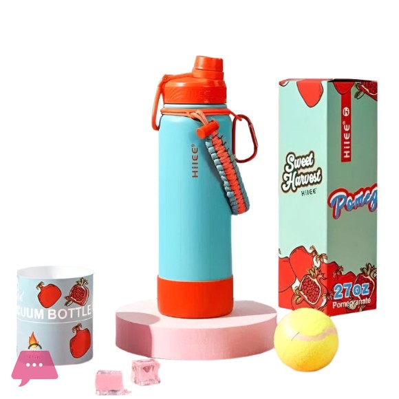 Hilee Flask Fruit Harvest Vacuum Insulated Double Wall Tumbler 1000ml Leak-Proof Stainless Steel Drinkware