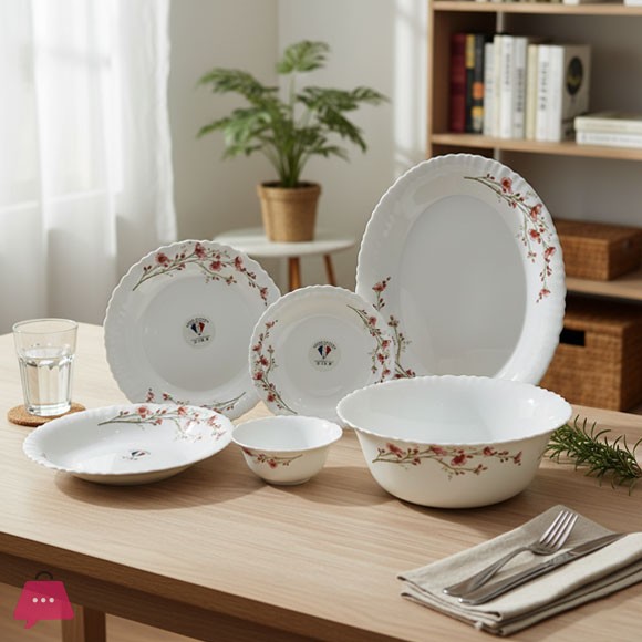 KINGRI OPALWARE MARBLE DINNER SET 26 PCS (BAHAR)