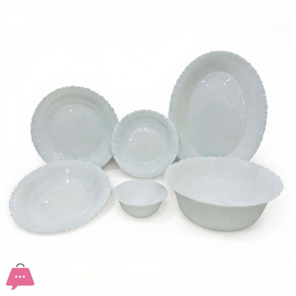 KINGRI OPALWARE MARBLE DINNER SET 26 PCS (WHITE)