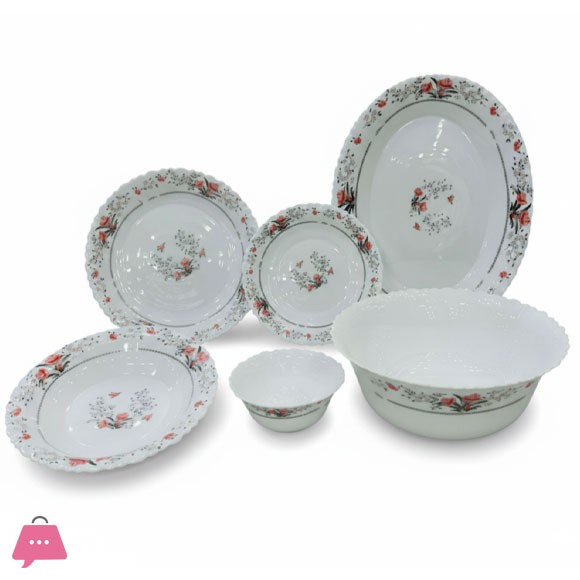 KINGRI OPALWARE MARBLE DINNER SET 26 PCS (ROMANTIC PINK)