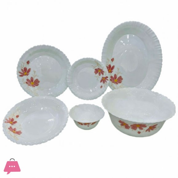 KINGRI OPALWARE MARBLE DINNER SET 26 PCS (SHAGHAYEGA PINK)