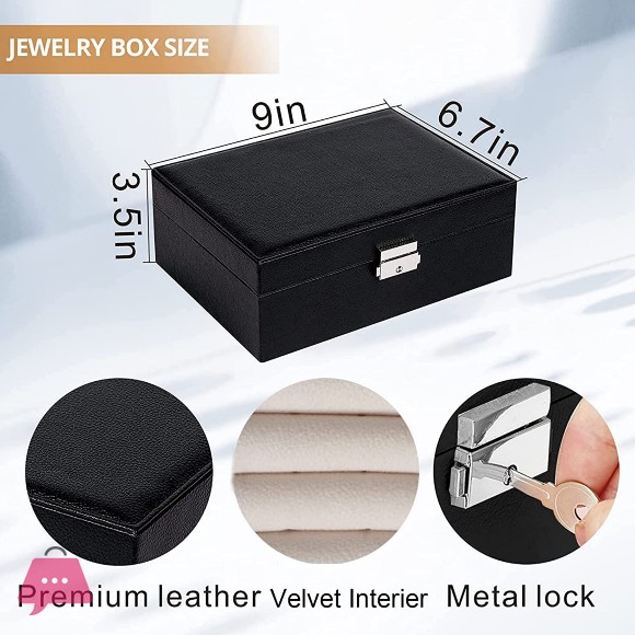 Leather Jewellery Organizer with Locker 2 Layers