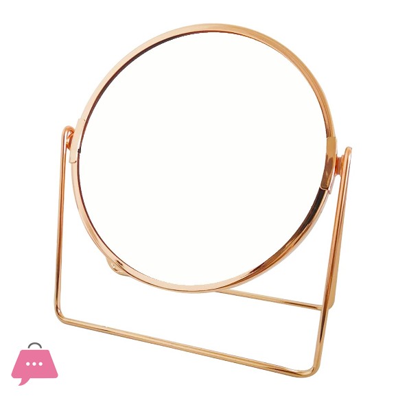 Makeup Mirror Metal Double-Sided Simple 360 Degree Rotation Desktop Mirror
