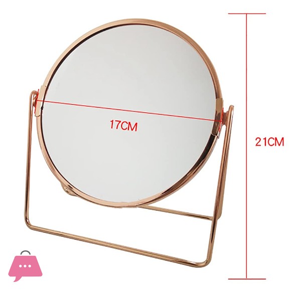 Makeup Mirror Metal Double-Sided Simple 360 Degree Rotation Desktop Mirror