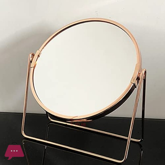 Makeup Mirror Metal Double-Sided Simple 360 Degree Rotation Desktop Mirror