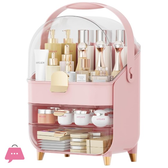 Makeup Organizer Countertop, Skincare Holder Bathroom Counter Organizer, Storage Box Cosmetic Display Cases