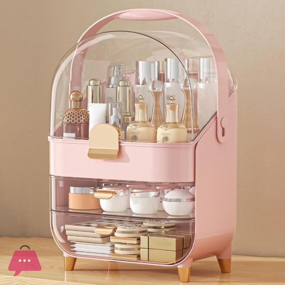 Makeup Organizer Countertop, Skincare Holder Bathroom Counter Organizer, Storage Box Cosmetic Display Cases