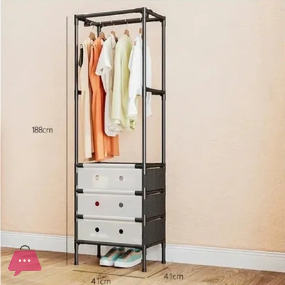 Modern 3-Tier Multifunctional Coat Rack and Shoe Rack, Black