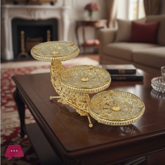 Multi-Layer Plate Home Creative Luxurys Wind Glass Candy Plate Fruit Basket Fruit Tray