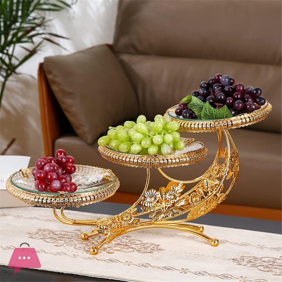 Multi-Layer Plate Home Creative Luxurys Wind Glass Candy Plate Fruit Basket Fruit Tray