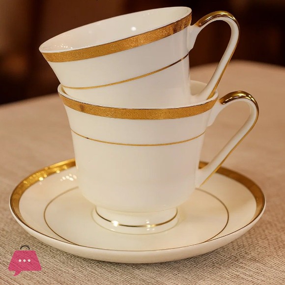 Noritake Signature Gold & Platinium 6 Cups & 6 Saucers