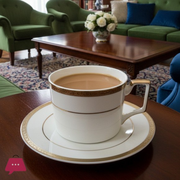 Noritake Signature Gold & Platinium 6 Cups & 6 Saucers