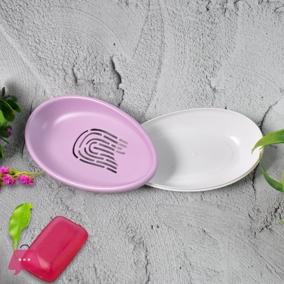 Plastic Soap Dish with Drain, Soap Holder Double-layer Sabundani (1 Pc)