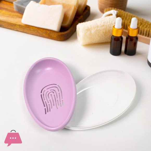 Plastic Soap Dish with Drain, Soap Holder Double-layer Sabundani (1 Pc)