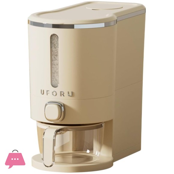 UFORU Rice Dispenser Rice Storage Container with Measuring Cup for Kitchen Pantry Household Storage Containers Airtight, Sealed Moisture Proof