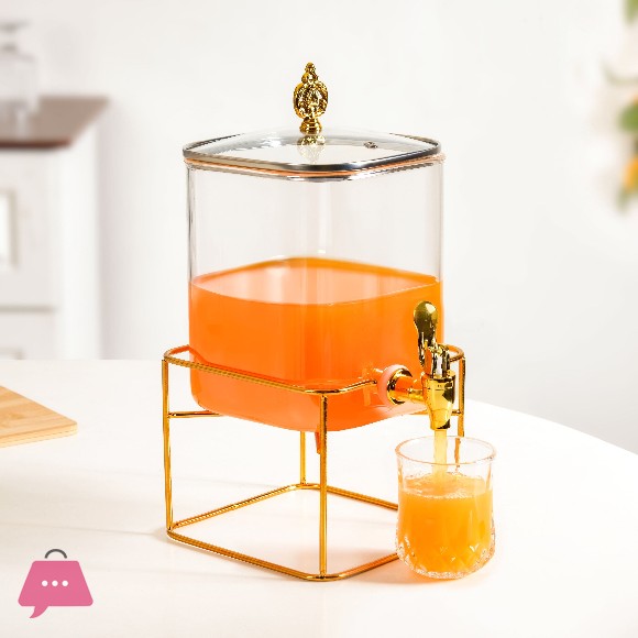 Royale Flow Glass Juice Dispenser with Stand 3.5 Liter