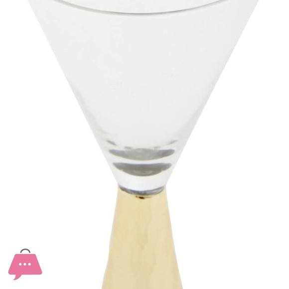 Set of 4 Funnell Shaped Cocktail Martini Glasses 8oz Elegant Gold Martini Glasses 350ml