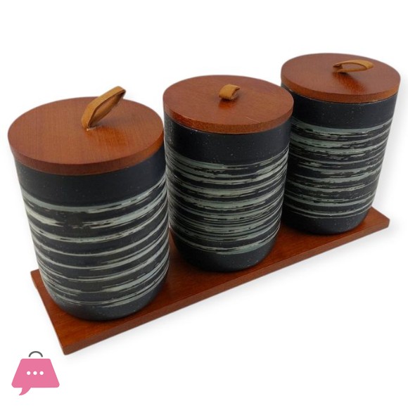 Spice Porcelain Jars - 3 Pcs