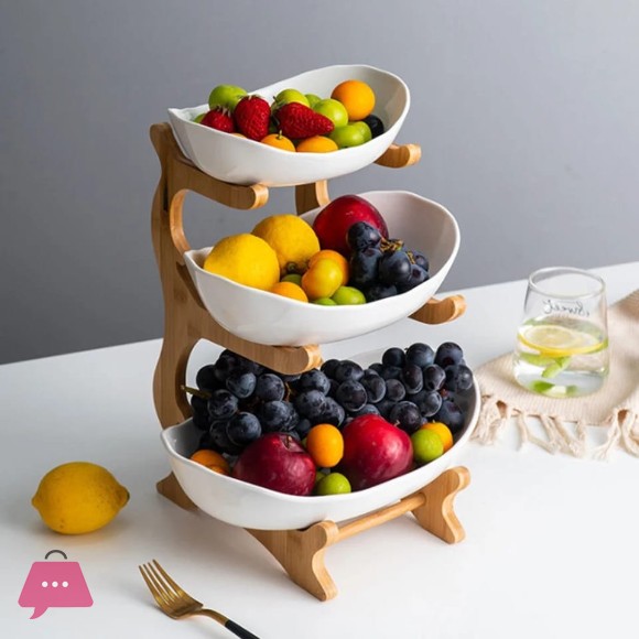 Three Layer Table Plates Dinnerware Snack Candy Cake Stand Salad Bowl