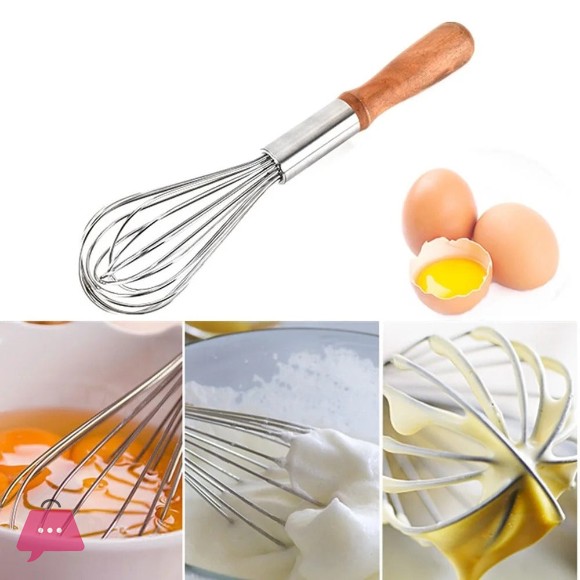 Wooden Handle Egg Whisker
