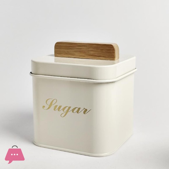3 Pcs Coffee Tea Sugar Container Set 1200 ml Vintage Set with Bamboo Handle