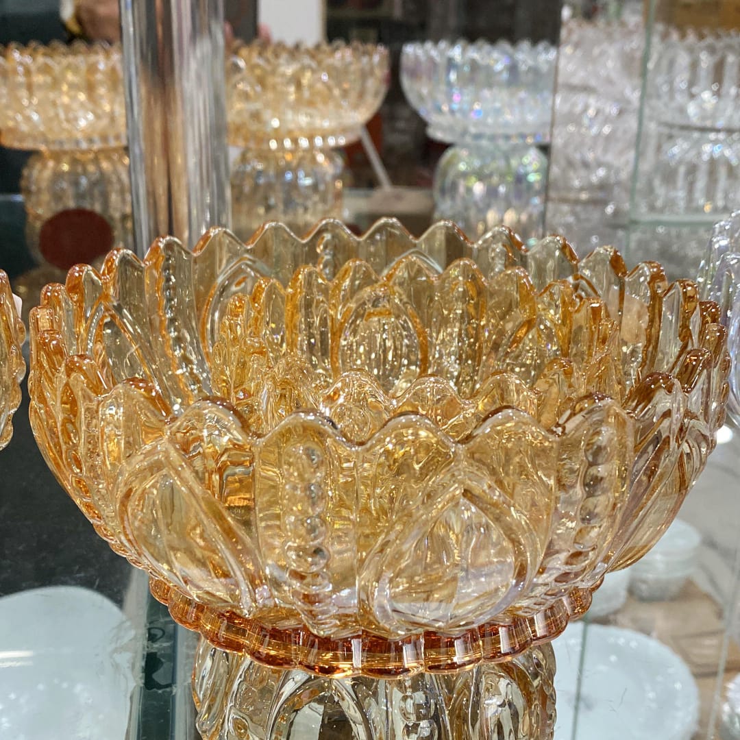 7 Pcs Premium Crystal Glass Bowl Set – Elegant Iridescent Design | Decorative Serving Bowls for Desserts, Fruits & Snacks Best Quality at Best Price
