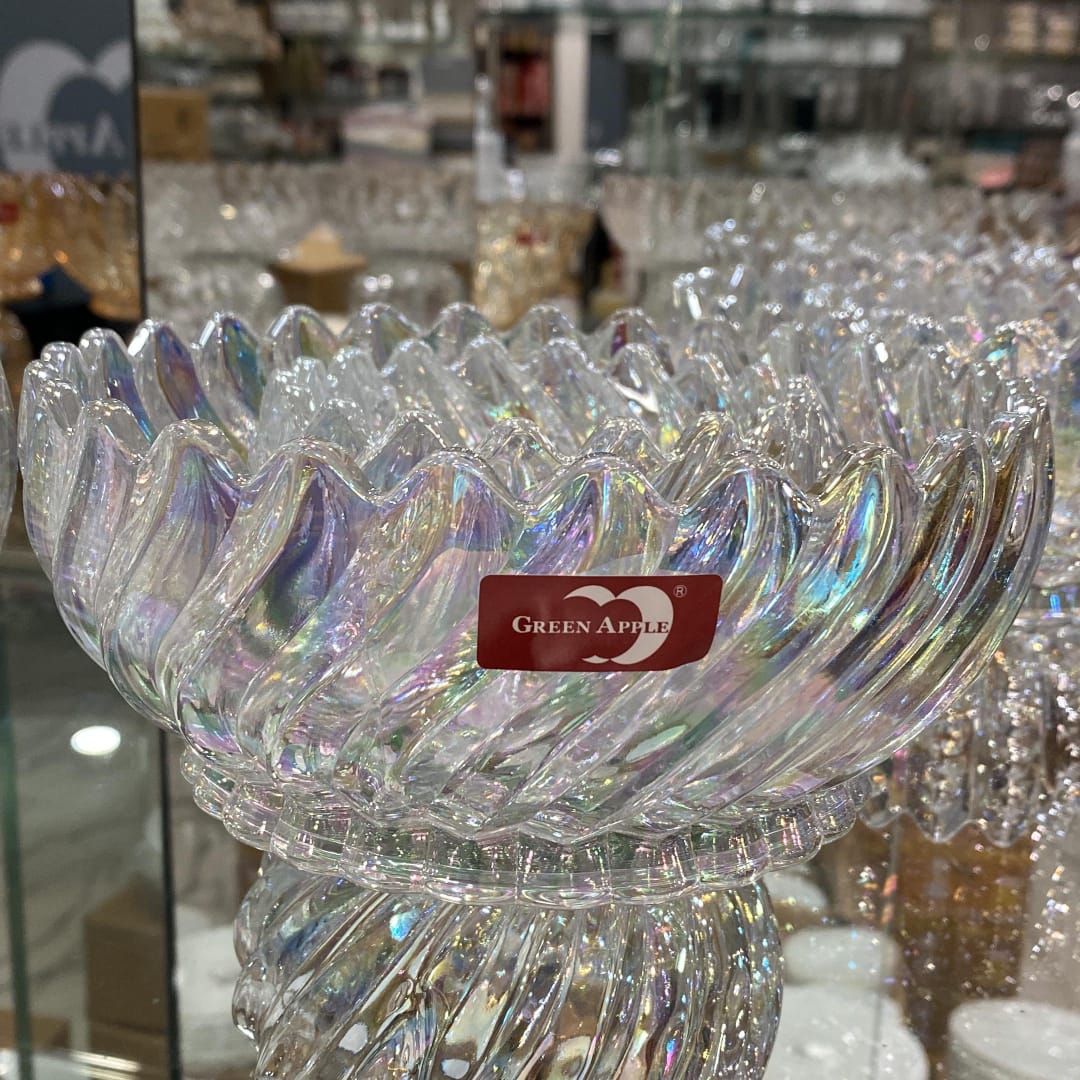 7 Pcs Premium Crystal Glass Bowl Set – Elegant Iridescent Design | Decorative Serving Bowls for Desserts, Fruits & Snacks Best Quality at Best Price