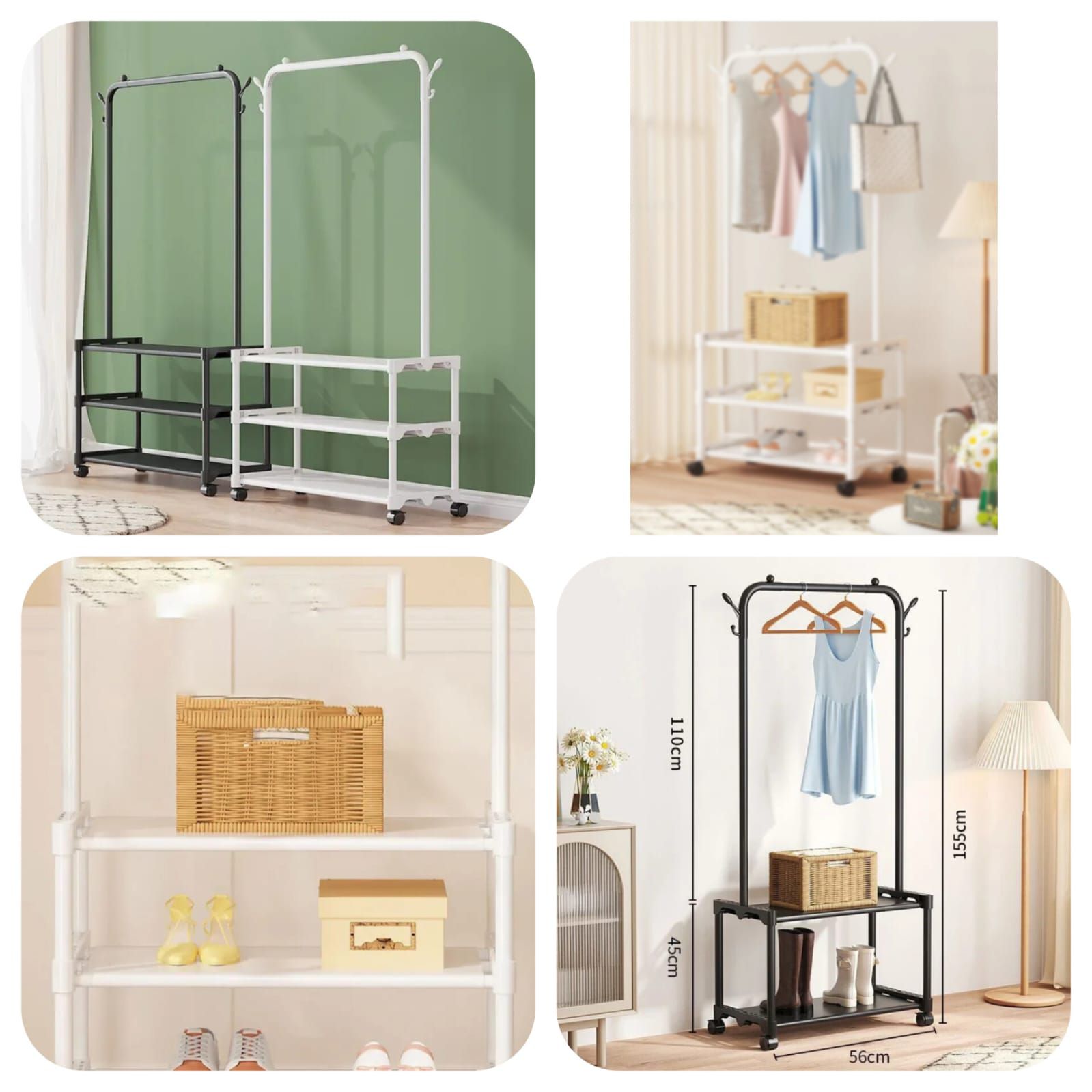 Floor Hanger For Clothes, Shoe Rack Bedroom Organizer