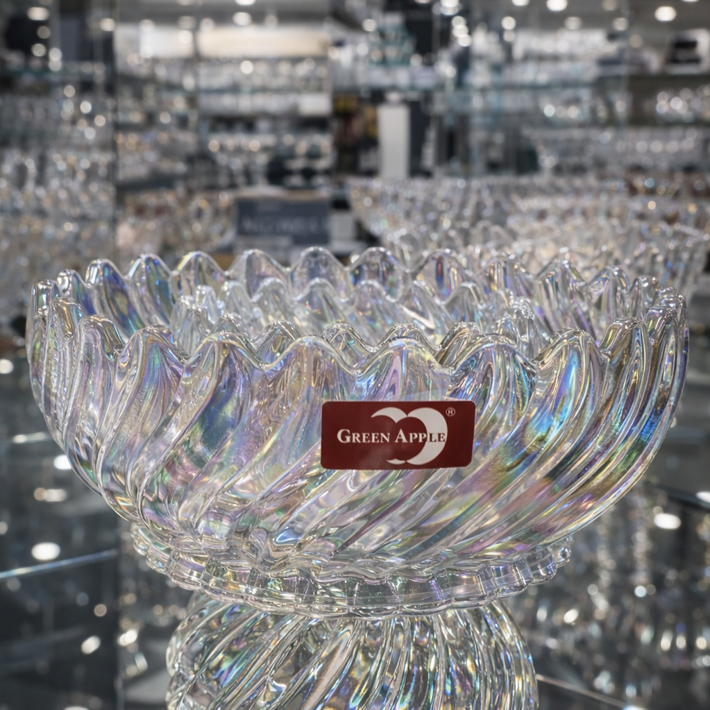 7 Pcs Premium Crystal Glass Bowl Set – Elegant Iridescent Design | Decorative Serving Bowls for Desserts, Fruits & Snacks Best Quality at Best Price