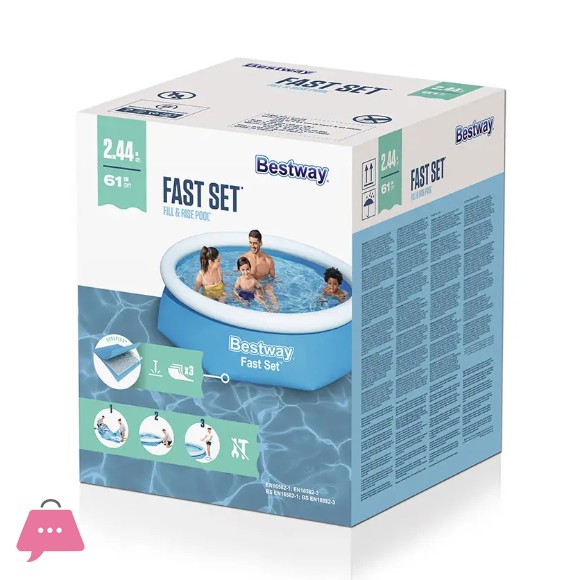 Bestway 57448 Fast Set Expansion Pool With Inflatable Ring 8 Feet x 24 Inch
