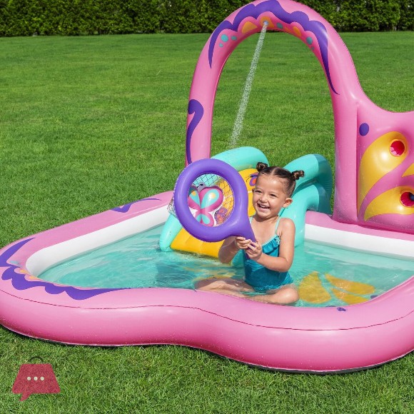 Bestway Butterfly Wonder Inflatable Water Playground and Pool 71 x 71 x 46 Inch - 53175