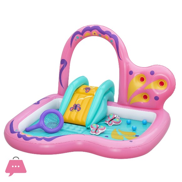 Bestway Butterfly Wonder Inflatable Water Playground and Pool 71 x 71 x 46 Inch - 53175