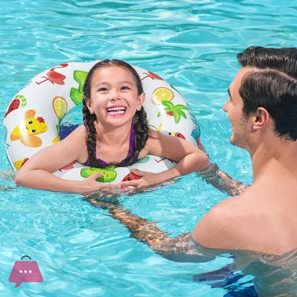 Bestway Cartoon Inflatable Swimming Tube Ring 24 Inch For 3-6 Years Kids 36014