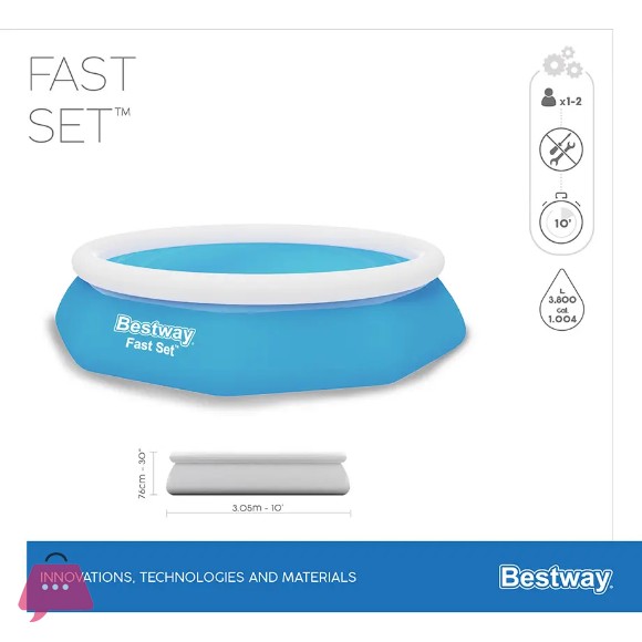 Bestway Fast Set Family Inflatable Swimming Pool - 57266 - 10 Feet x 30 Inch