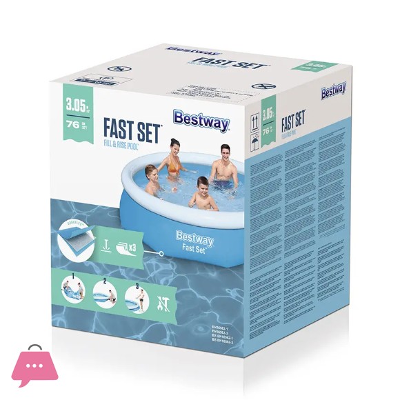 Bestway Fast Set Family Inflatable Swimming Pool - 57266 - 10 Feet x 30 Inch