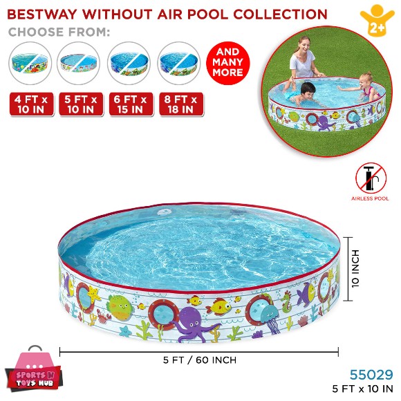Bestway Fill N Fun Ocean Life Vinyl kids Play without Air Pool 5-Feet - 55029