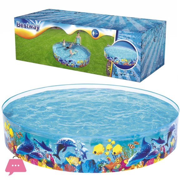 Bestway Fill N Fun Vinyl kids Play without Air Pool 8-Feet x 18 Inch - 55031