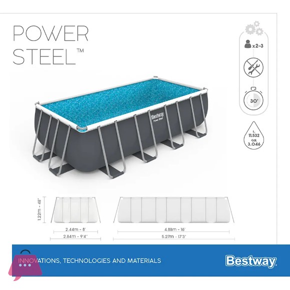 Bestway Ground Pool Rectangular Power-56670