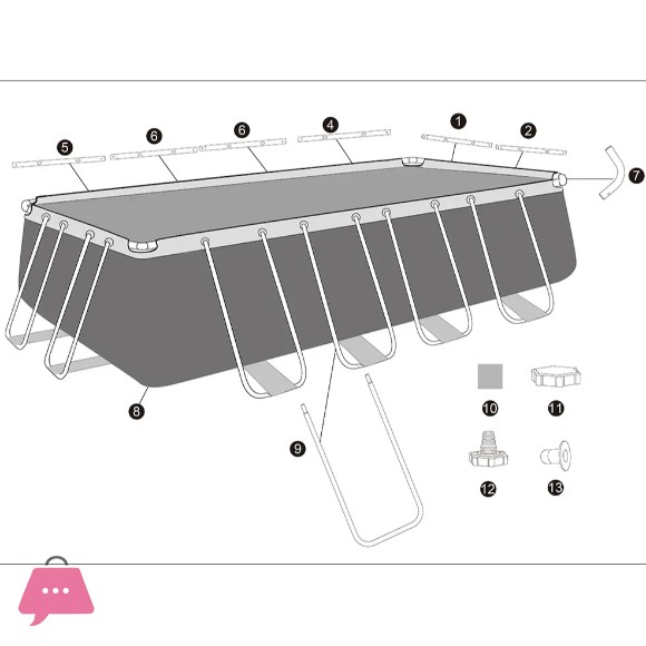 Bestway Ground Pool Rectangular Power-56670