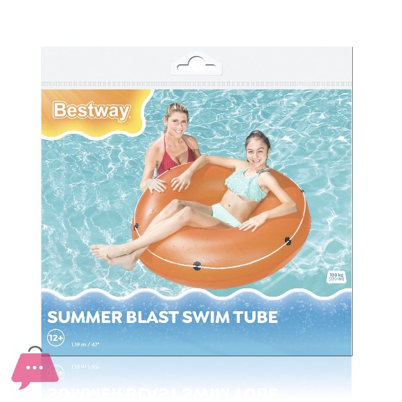 Bestway High Quality Summer Blast Swim Tube 47 Inch Multicolour Inflatable Swimming Rings for Pool Use - 36120