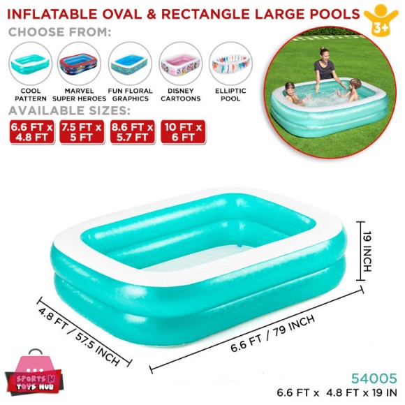 Bestway Inflatable Rectangular Hogo Pool 6.5 Feet - 54005