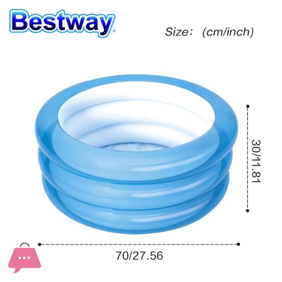 Bestway Kiddie Infant Pool Inflatable Round Bathtub Shower 70 x 30cm - 51033