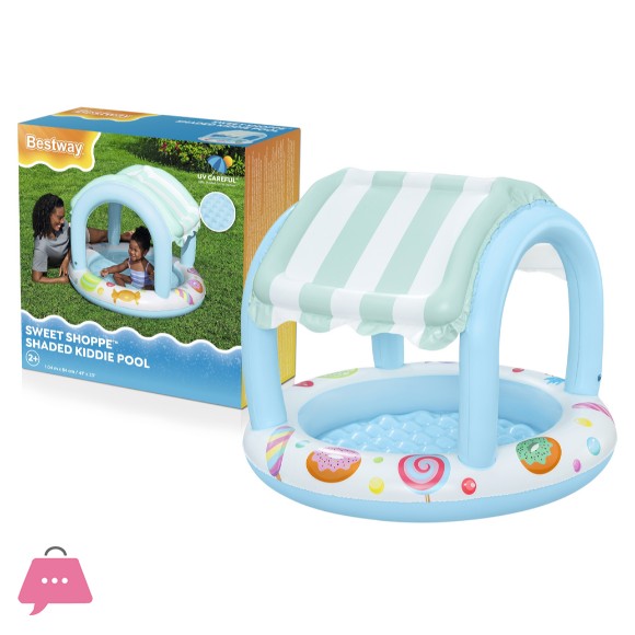 BESTWAY KIDDIE SHADDY POOL Sweet Shoppe with a Canopy 41 X 33 Inch - 52638