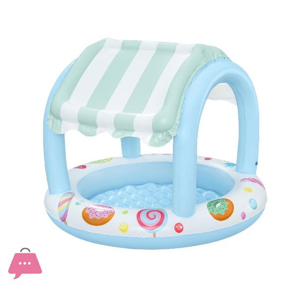 BESTWAY KIDDIE SHADDY POOL Sweet Shoppe with a Canopy 41 X 33 Inch - 52638