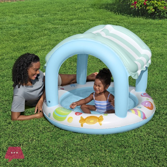 BESTWAY KIDDIE SHADDY POOL Sweet Shoppe with a Canopy 41 X 33 Inch - 52638