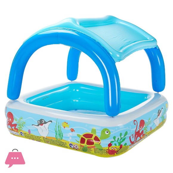 Bestway Multicolour Vinyl Kids Play Pool - Size 4.8 x 4.8 x 4 - Age 3+ - 52192